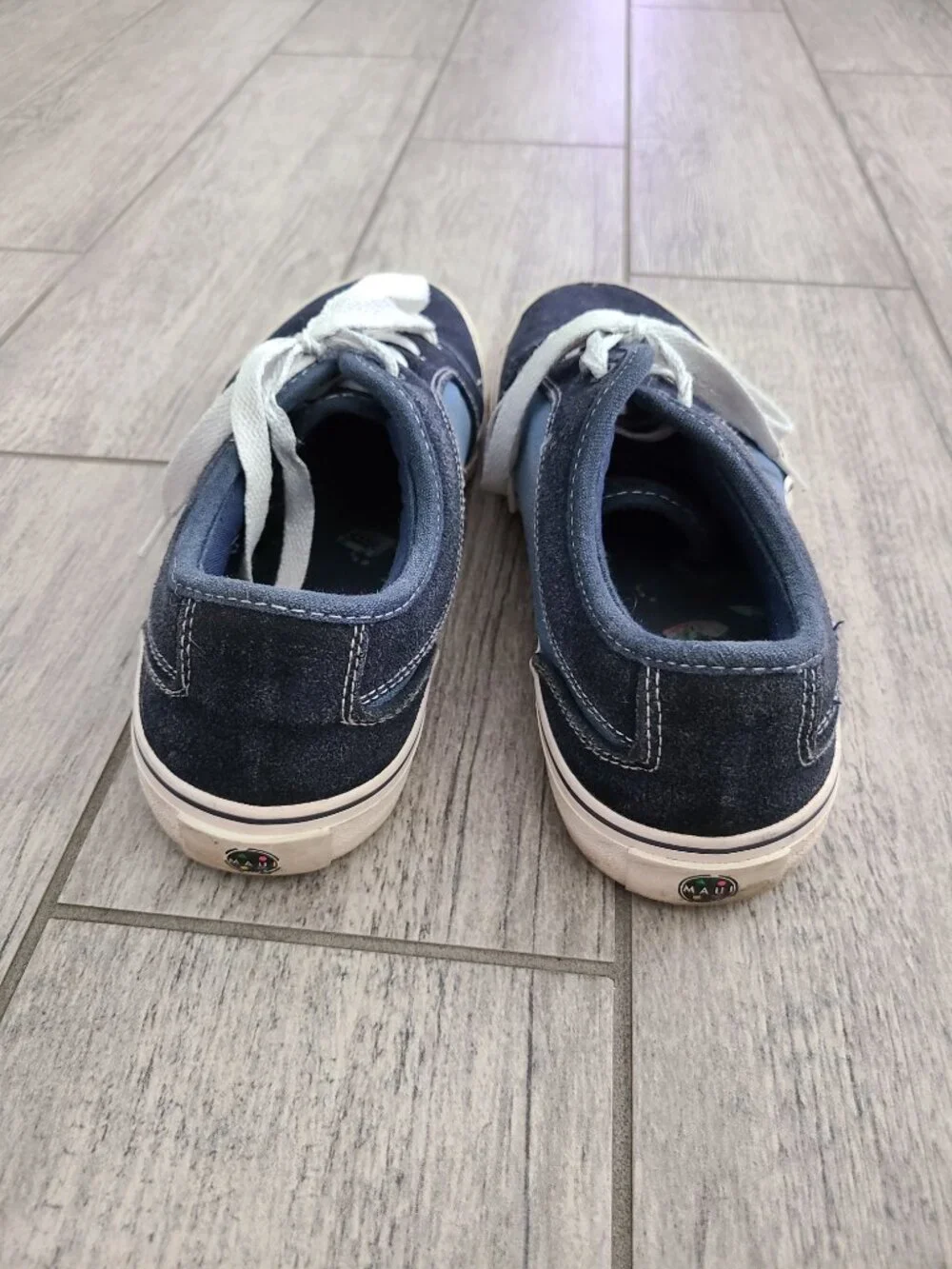 Maui and Sons Wave Men's Canvas Sneakers Blue Black Size 9.5